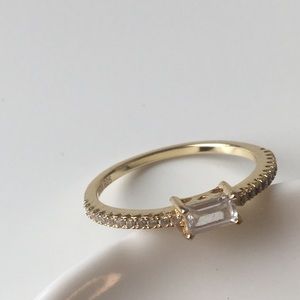 14K Gold plated CZ ring